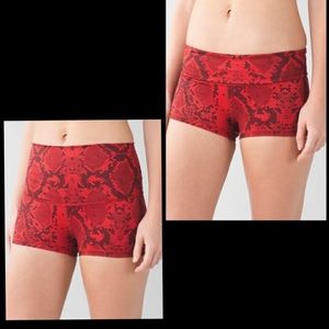 Lululemon Red/Black Snakeskin Boogie Shorts